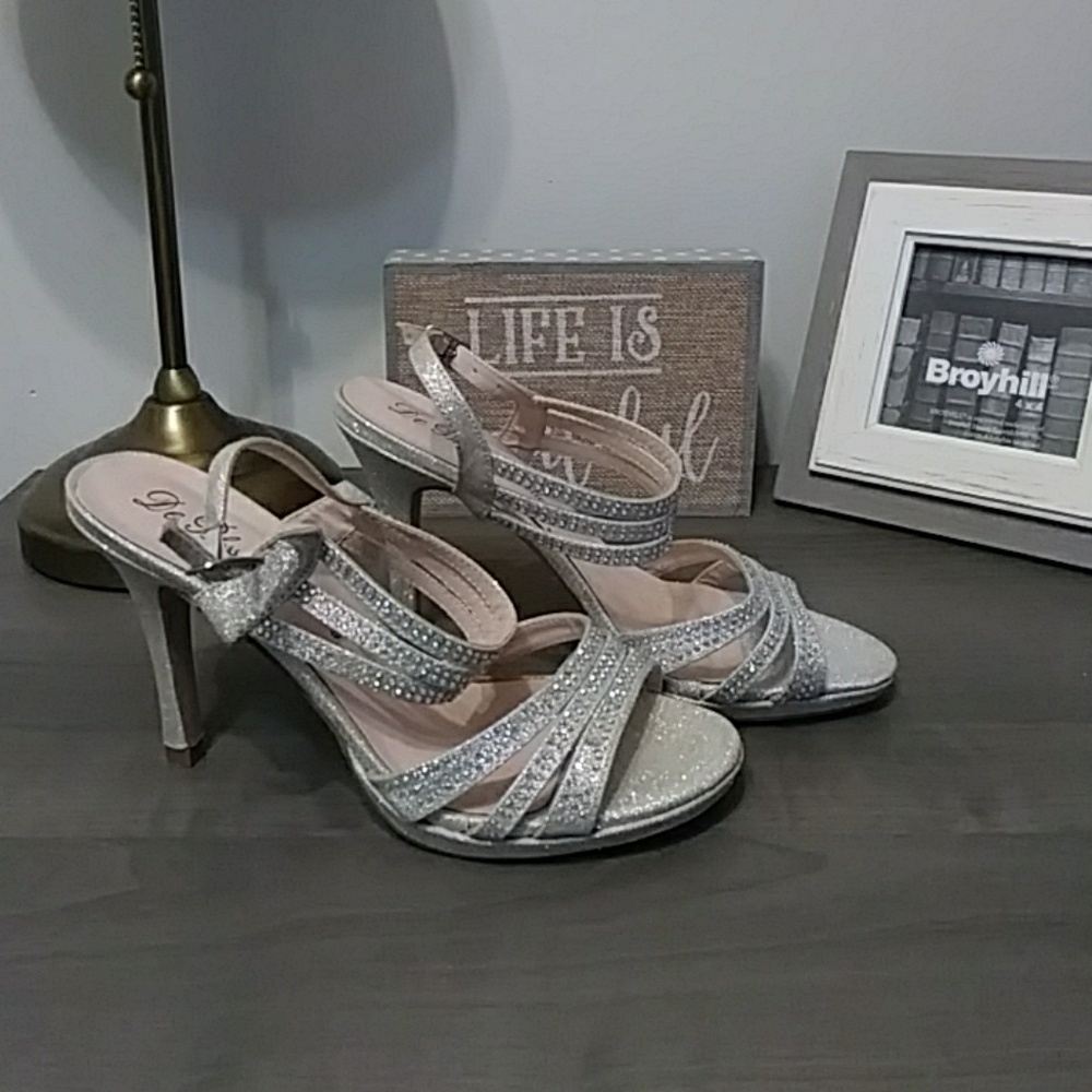Glitter strappy sandal heels
